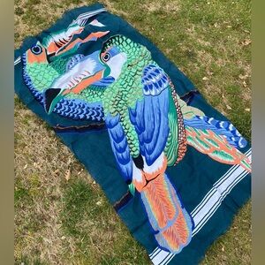 NWT Inoui Editions Cotton Toucan Scarf/Pareo in Emerald
